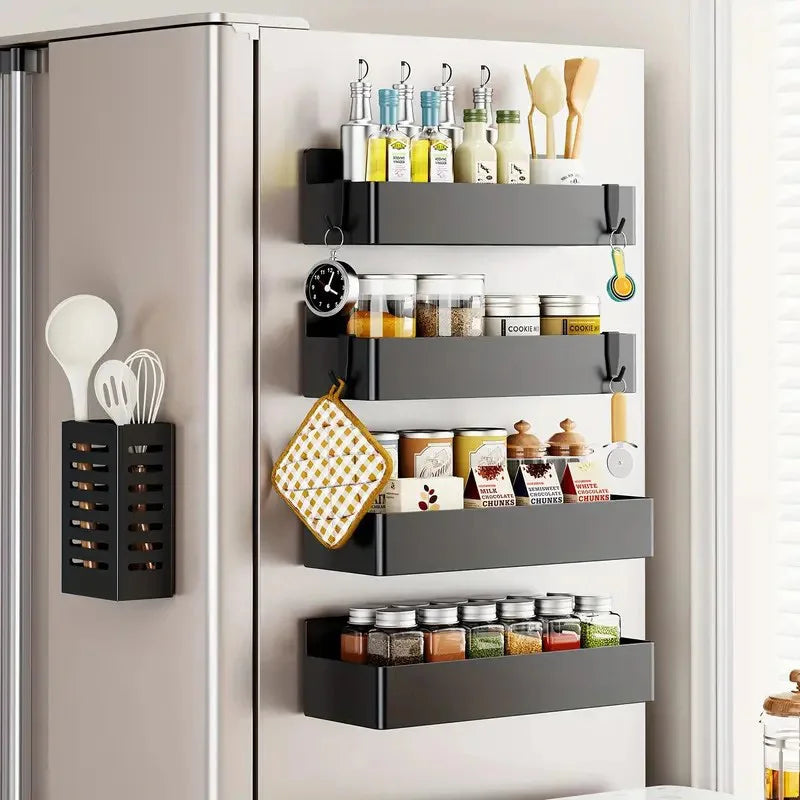Magnetic Storage Rack (No-Drill, Kitchen Storage; Bathroom, 2 or 4-Pack)