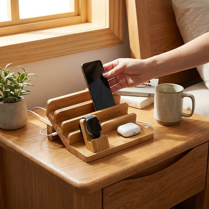 Bamboo Multi Device Charging Station lifestyle