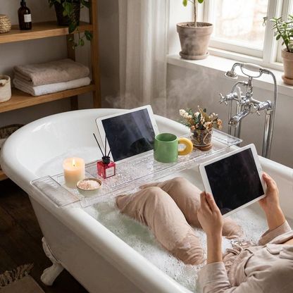 Expandable Bathtub Caddy Tray lifestyle